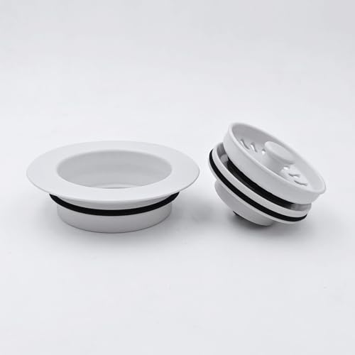 GZILA Garbage Disposal Drain Strainer and Stopper with Decorative Disposal Flange in White, Fit 3.5 Inch Standard Drain Hole - color: White