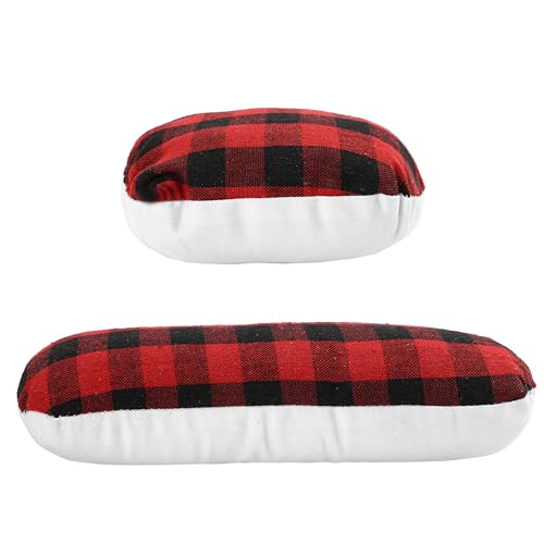 Sewing Ham Pressing Ham for Tailors, Solid Seam Roll Set, Cushion Tool for Ironing Heat Insulation Pad, Sleeve, Collar, Curved, Darts, Body Seam Ironing Accessories, Red and Black Plaid