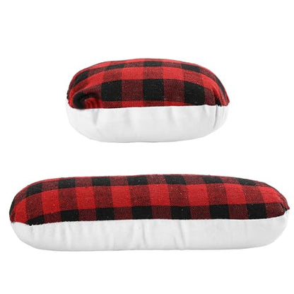 Sewing Ham Pressing Ham for Tailors, Solid Seam Roll Set, Cushion Tool for Ironing Heat Insulation Pad, Sleeve, Collar, Curved, Darts, Body Seam Ironing Accessories, Red and Black Plaid