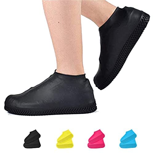 VBoo Waterproof Silicone Non-Slip Rain Shoe Covers - color: Black, size: X-Large