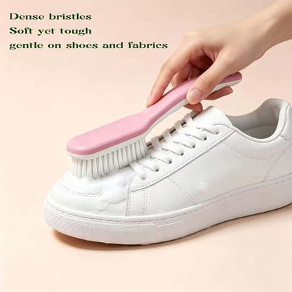 2 Pack Shoe & Laundry Cleaning Brush,Household Soft Bristle Scrubbing for Clothes,Bathroom Stains Removal,Ergonomics Grip Easy Hold - color: Purple-01