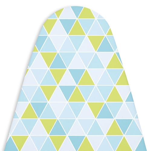 Encasa XO Ironing Board Cover and Pad, 42"x14" Medium, 4mm Felt - color: Triangles Aqua, size: Medium