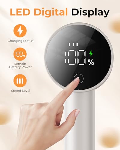 Fabric Shaver, 2 in 1 Rechargeable Sweater Shaver with Lint Roller, Magnetic Cap, Digital Display, 2 Extra Blades, Defuzzer for Clothing Furniture Couch - color: Iovry