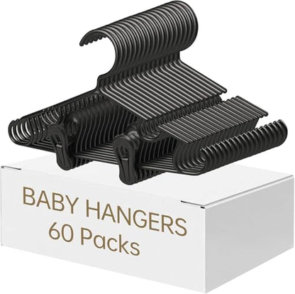 Nursery Baby Hangers with Clips - color: Black