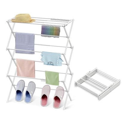 3-Tier Clothes Drying Rack Drying Rack Clothing Pure White-1pack - color: Pure White