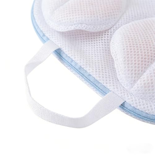 Bra Wash Bag Set, Mesh Laundry Washing Bags with Premium Zipper for Bra, Foldable Mesh Lingerie Underware Wash Bags Protector for Washing Machine - color: Blue