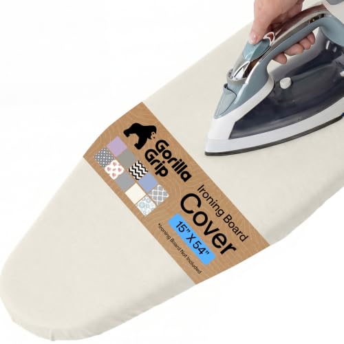GORILLA GRIP Padded Ironing Board Cover, 15x54 Linen - color: Linen, size: 15" X 54"