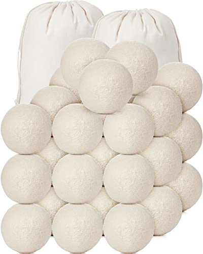 Roowest 36 Pcs Wool Dryer Balls Set with 2 Muslin Bags for Laundry