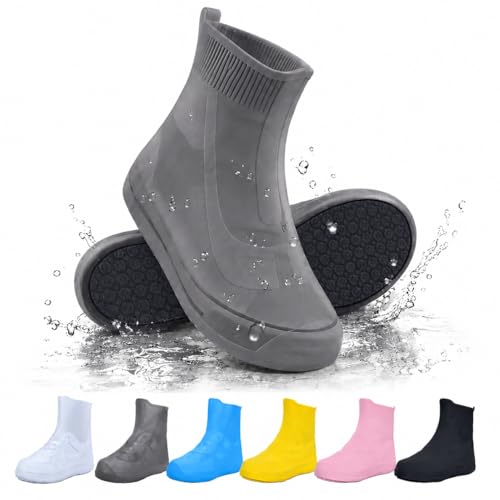 Waterproof Shoe Covers, Reusable Silicone Rain Shoe Covers, Grey, XL - color: Grey, size: XL