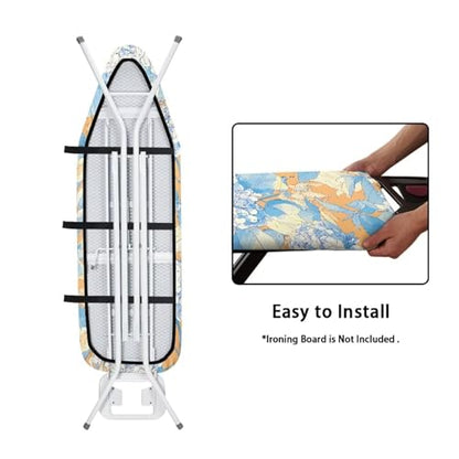 Hydrangea Flower Ironing Board Cover, Sketch Hydrangea Flowers Stretchy Ironing Board Cover,Modern Aesthetic Art 3 Hook and Loop Fastener Strap Machine Washable - color: Aztec Tribal Geometric