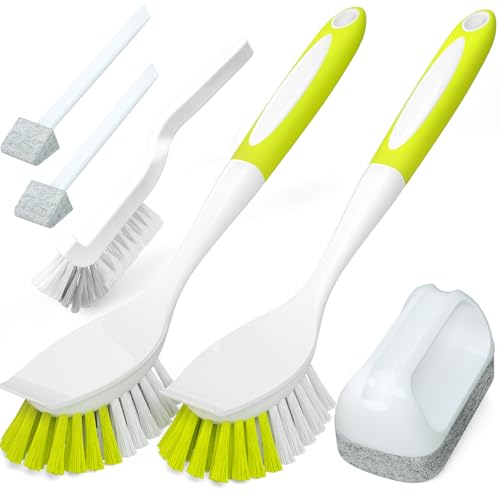 Holikme Dish Brush Cleaning Brush Set for Cleaning Groove Gap,Yellow - color: Amarillo