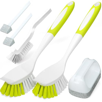 Holikme Dish Brush Cleaning Brush Set for Cleaning Groove Gap,Yellow - color: Amarillo