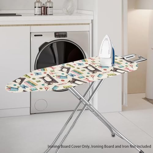 Beige Laundry Ironing Board Cover and Padding Standard Size Table Top Iron Board Covers Washable Pad Ironing Board Cover with Elastic Edge Padding Decorative Covers Home Accessories - color: Beige Laundry