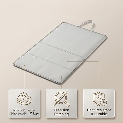 Large Ironing Mat with Mesh Pad, Foldable & Portable - size: 26.4"L x 15.9"W