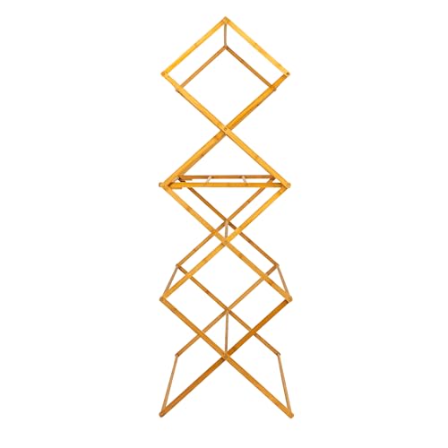 Household Essentials Bamboo Oversized Clothes Drying Folding Rack, Upscale Laundry Rack with 11 Dowels, Environmentally Friendly, Stable Frame, Shelf for Drying Flat, Natural - color: Natural