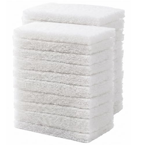 KLEEN HANDLER Light Duty Cleaning Scrub Pad, White, Pack 20, 10 x 4.6 in - color: White, size: Pack of 20