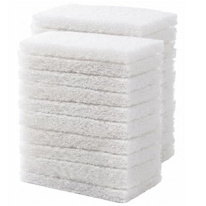 KLEEN HANDLER Light Duty Cleaning Scrub Pad, White, Pack 20, 10 x 4.6 in - color: White, size: Pack of 20