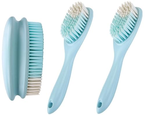 3 Pack Scrub Brushes, Laundry Stain Brush,Household Cleaning Washing Brush Scrubbing Brushes for Clothes Shoes (Blue)