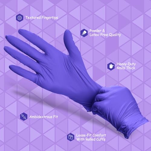 PElPU Nitrile Gloves, Disposable cleaning, Powder Free, Latex Free, Non-Sterile Protective Gloves - size: Large (Pack of 100)