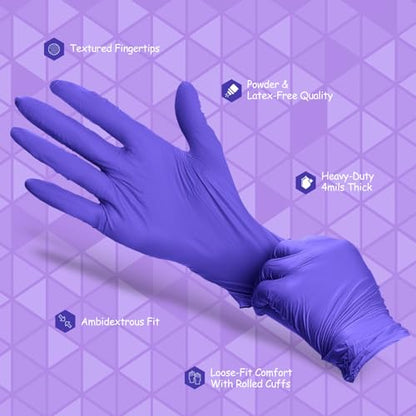 PElPU Nitrile Gloves, Disposable cleaning, Powder Free, Latex Free, Non-Sterile Protective Gloves - size: Large (Pack of 100)