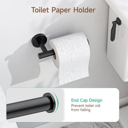 USHOWER Matte Black Toilet Paper Holder - color: Matte Black