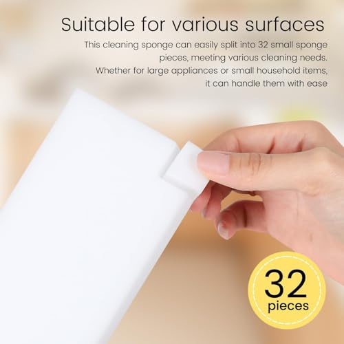 40PCS Melamine Sponge Magic Eraser Sponge in Bulk Small Cleaner Pads Melamine Pads for Dishes Cleaning Eraser for Kitchen, Bathroom, Toilet - 16x8x2cm (32 Small Pieces of Each Pack) - size: 40 Pack (6.3 x 3.1 x 0.8 inches each)