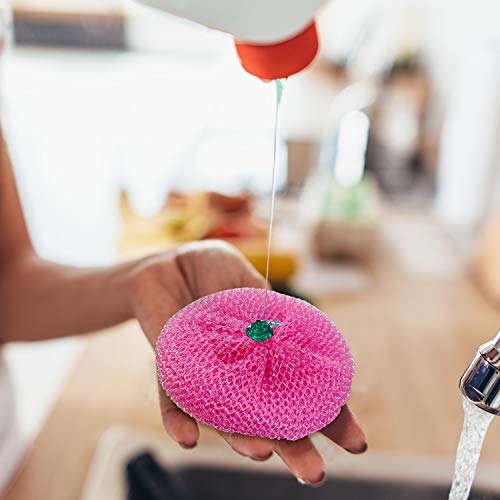 Blulu 15 Pieces Plastic Dish Scrubbers, Nylon Mesh Pads, Rainbow Colors - color: Rainbow Colors