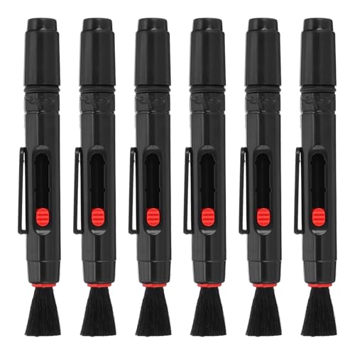 PATIKIL Camera Dusting Brush, Multifunction Cleaning Brush Keyboard Lens Cleaning Pen Screen Lens Cleaner for Vinyl Records, LP Scan, SLR & Computer Screens,6 Pcs Red