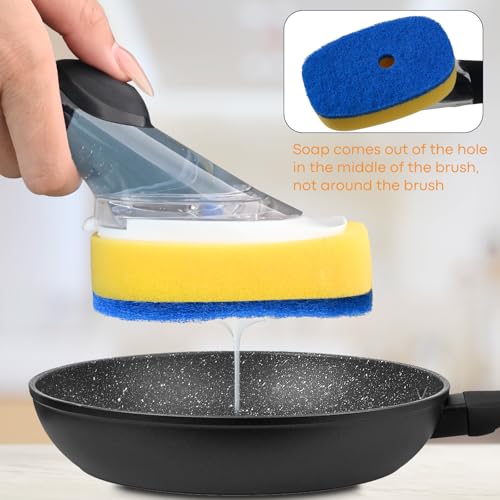 Sponge Brush Refills for OXO Soap Dispensing Dish Brush - color: 4-pack-blue