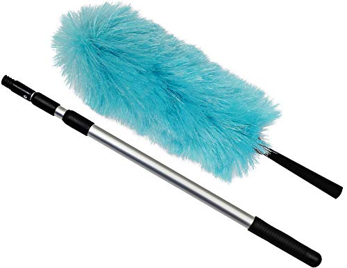 CleanAide Electrostatic Dusting Wand with 3-Section Extendable Pole, Reaches Up to 72 Inches, Lightweight & Non-Scratch for Home & Office Cleaning