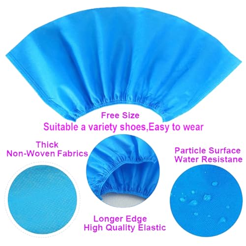 Disposable Shoe Covers 100PCS 400g Non-Slip Durable Indoor Boot Overshoes Protector Thicked Non-Woven Fabric Shoe Covers for Carpet Floor Protection Construction Offices One Size Fits All (Blue)… - color: Blue 100pcs