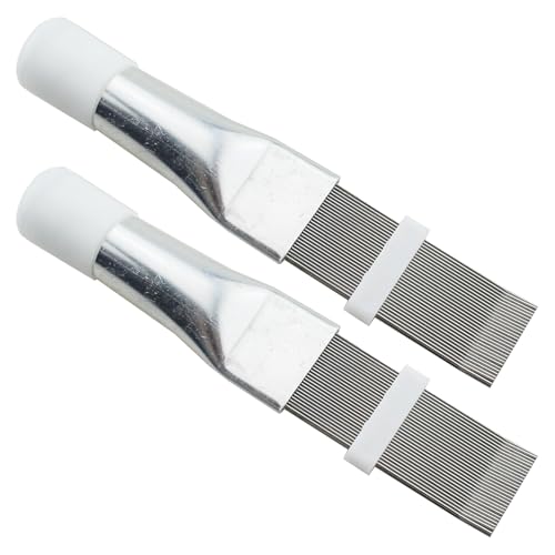 TAODAN 2PCS Silver Metal Air Conditioning Fin Comb 5.51 Inch Cleaning Coil Brush Cleaner Evaporator Radiator Fin Cleaning Tool