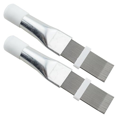 TAODAN 2PCS Silver Metal Air Conditioning Fin Comb 5.51 Inch Cleaning Coil Brush Cleaner Evaporator Radiator Fin Cleaning Tool