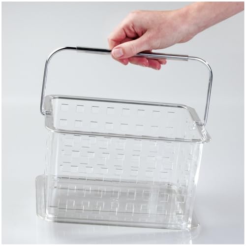 iDesign Small Clear Shower Caddy with Handle, 3-Pack - style: Pack of 3
