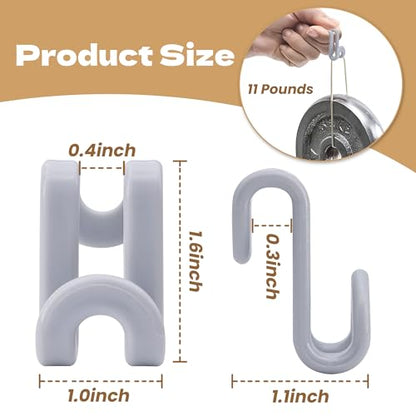 Mlici 60 Pcs Space Saving Hanger Connector Hooks for Closet Organizer, Gray - color: Gray