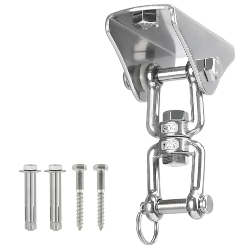 Heavy Duty Swing Hangers for Wooden Sets with Latch Hook Free 2000 LB Capacity 360 Swivel Stainless Steel Swing Hardware for Porch/Playground/Yoga/Heavy Bag - color: 1 Pack, size: Latch