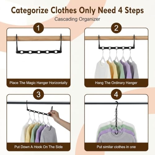 HOUSE DAY 10 Pack Space Saving Hangers, Black, Premium Smart Hanger - color: Black, size: 10 Pack