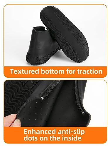 HTHOY&GOWY Shoe Covers Waterproof Silicone Rain Overshoes for Kids Men and Women - color: Pink, size: M (Women 5-6, Men 5-6)