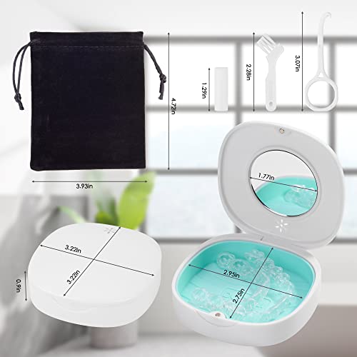 Doboli 2 Pack Retainer Case with Vent Holes, stocking stuffers for gift women men,Compatible with Invisalign,Night Guards,and Mouth Guards Case - Includes Storage Bag,Slim Aligner Remover Tool - color: Black White
