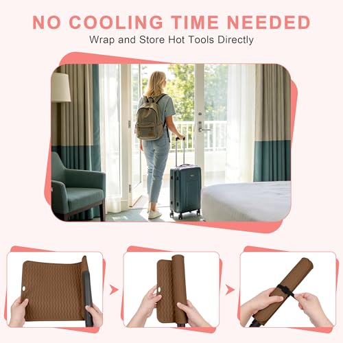Oversize Silicone Heat Resistant Mat for Hair Tools - color: Brown