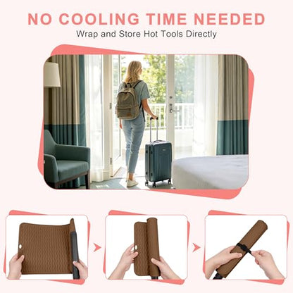 Oversize Silicone Heat Resistant Mat for Hair Tools - color: Brown