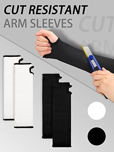 SATINIOR Cut Resistant Arm Sleeves - color: Black, Whit