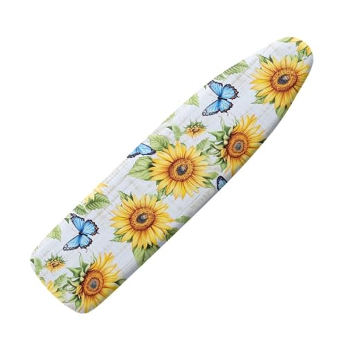 Butterfly Sunflower Ironing Board Cover,Soft Ironing Board Pad Covers with Elastic Edge,Machine Washable - color: Butterfly Sunflower