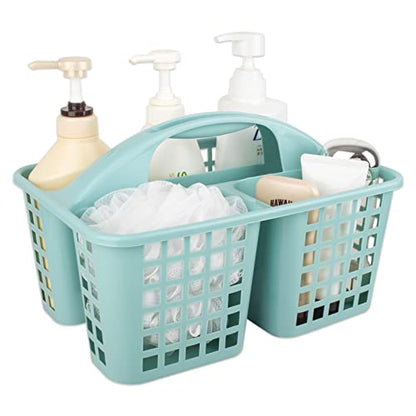 Portable Shower Caddy Basket Plastic Storage Basket with Divided Light Blue - color: Light Blue