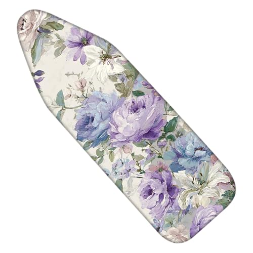 Nuxovilar Blue Purple Floral Ironing Board Cover 15x54 Cotton - color: Ylu05879-b