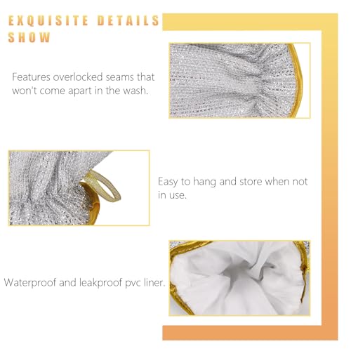 2 Pairs Dish Sponge Dishwashing Gloves, Non Scratch Dish Scrubber Dish Gloves, Waterproof Kitchen Scrub Sponges for Cleaning Dishes Pots Pans, 24x16cm/9.45x6.3in, Silver