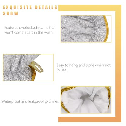 2 Pairs Dish Sponge Dishwashing Gloves, Non Scratch Dish Scrubber Dish Gloves, Waterproof Kitchen Scrub Sponges for Cleaning Dishes Pots Pans, 24x16cm/9.45x6.3in, Silver