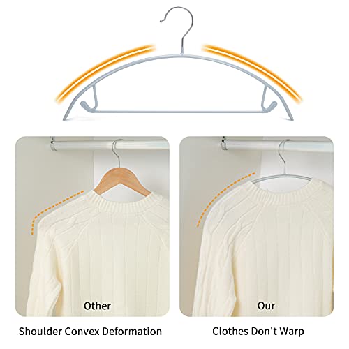 Nature Smile Non Slip PVC Coating Sweater Hangers,Dress Suit Coat Hangers,Shoulder Bump Free Golf T Shirts Clothes Hangers (Silvery Grey Color 10 Pack) - color: Silvery Grey, size: 10 Pack