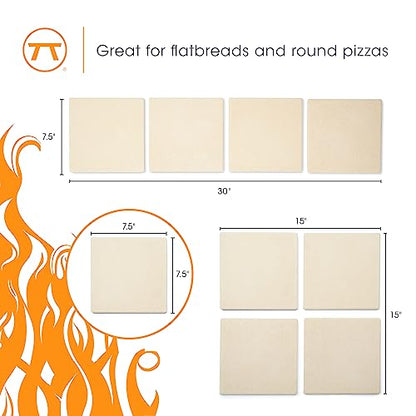 Outset Pizza Grill Stone Tiles For Oven and Grill, Set of 4 Baking Stones for Pizza, Bread & More - style: Pizza Grill Stone Tiles: Set of 4