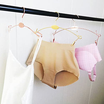 Metal Underwear Bra Rack, Durable Pants Clothes Hangers with Clips,for Lingerie Shop Display, 10pcs (Rose Gold-A2) - color: Rose Gold-a2